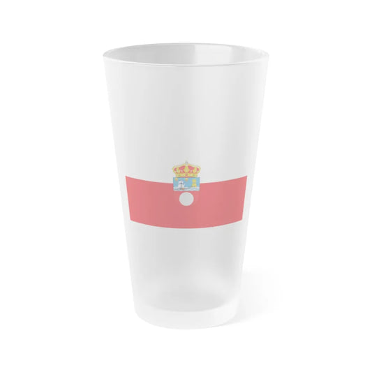 Flag of Cantabria Spain - Frosted Pint Glass 16oz-16oz-Frosted-Go Mug Yourself