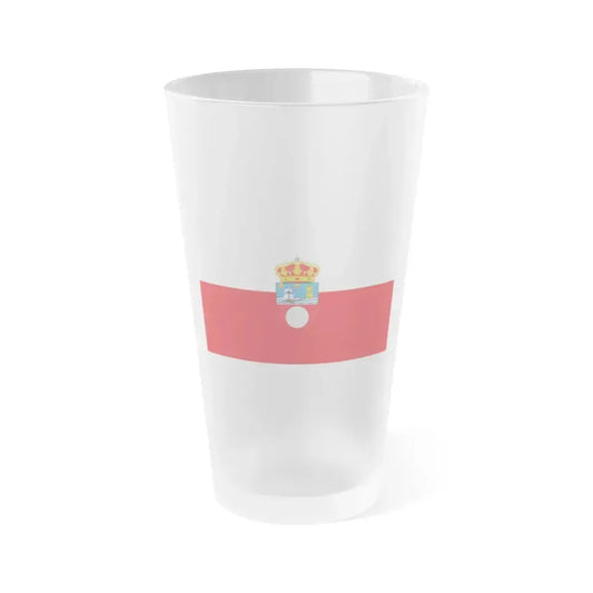 Flag of Cantabria Spain - Frosted Pint Glass 16oz 16oz Frosted - Go Mug Yourself