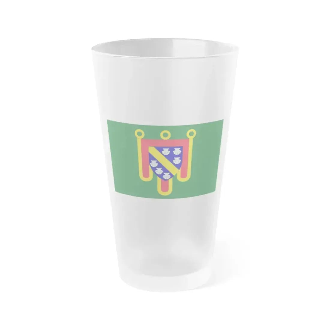 Flag of Cantal France 2 - Frosted Pint Glass 16oz 16oz Frosted - Go Mug Yourself