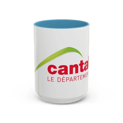 Flag of Cantal France - Accent Coffee Mug 15oz Light Blue - Go Mug Yourself