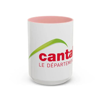 Flag of Cantal France - Accent Coffee Mug 15oz Pink - Go Mug Yourself