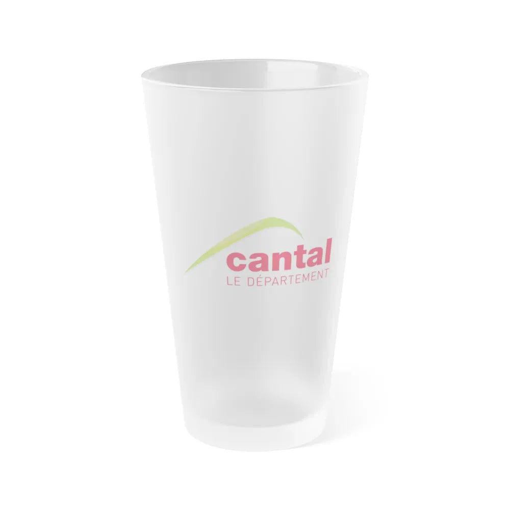 Flag of Cantal France - Frosted Pint Glass 16oz-16oz-Frosted-Go Mug Yourself