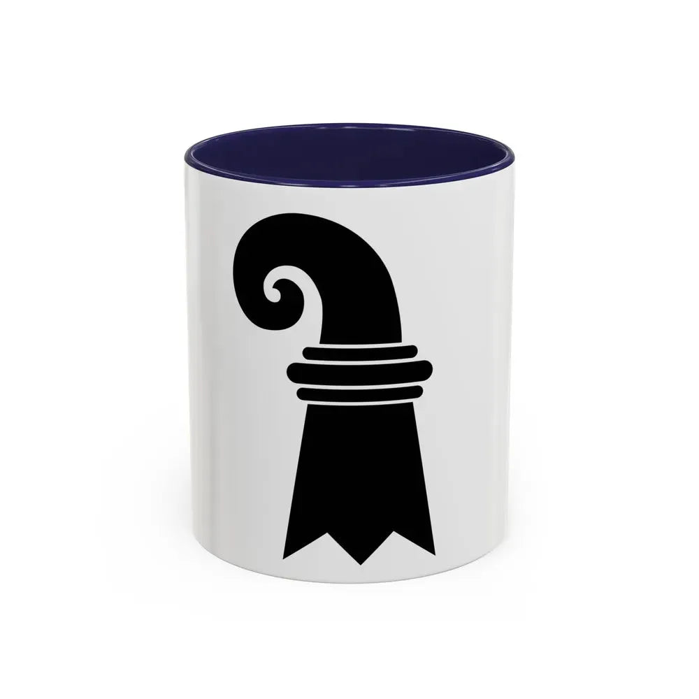 Flag of Canton of Basel Switzerland - Accent Coffee Mug 11oz Navy - Go Mug Yourself