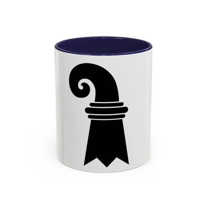 Flag of Canton of Basel Switzerland - Accent Coffee Mug 11oz Navy - Go Mug Yourself