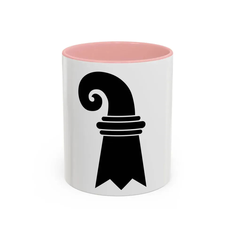 Flag of Canton of Basel Switzerland - Accent Coffee Mug 11oz Pink - Go Mug Yourself