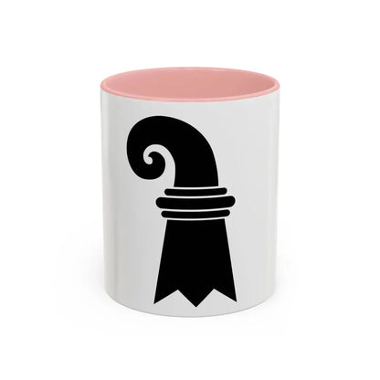 Flag of Canton of Basel Switzerland - Accent Coffee Mug 11oz Pink - Go Mug Yourself