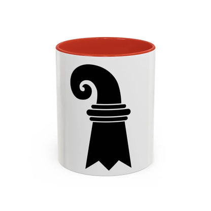 Flag of Canton of Basel Switzerland - Accent Coffee Mug 11oz Red - Go Mug Yourself