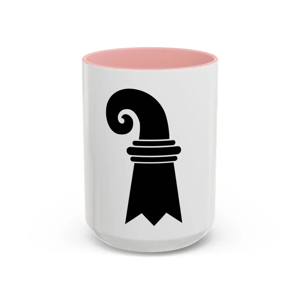 Flag of Canton of Basel Switzerland - Accent Coffee Mug 15oz Pink - Go Mug Yourself