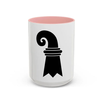 Flag of Canton of Basel Switzerland - Accent Coffee Mug 15oz Pink - Go Mug Yourself