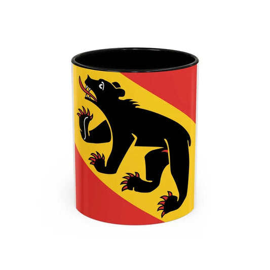 Flag of Canton of Bern Switzerland - Accent Coffee Mug 11oz Black - Go Mug Yourself