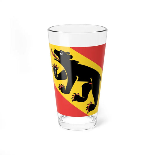 Flag of Canton of Bern Switzerland - Pint Glass 16oz-16oz-Go Mug Yourself