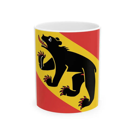 Flag of Canton of Bern Switzerland - White Coffee Mug 11oz - Go Mug Yourself