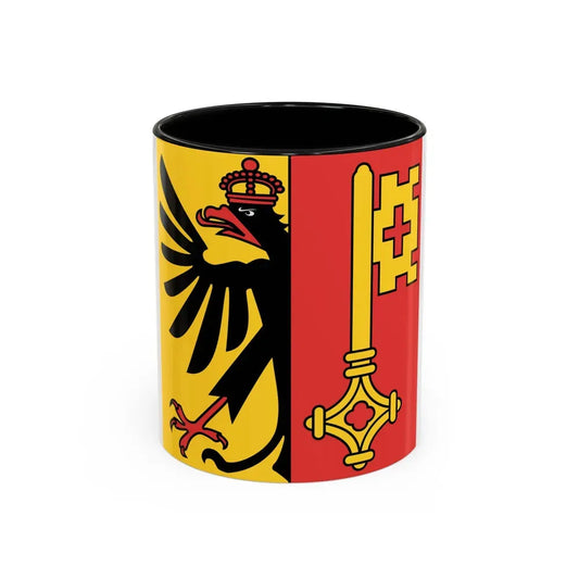 Flag of Canton of Geneva Switzerland - Accent Coffee Mug 11oz Black - Go Mug Yourself