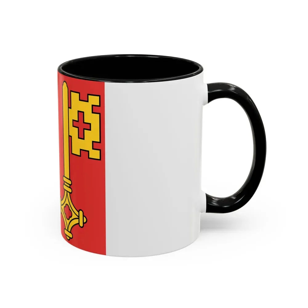 Flag of Canton of Geneva Switzerland - Accent Coffee Mug - Go Mug Yourself