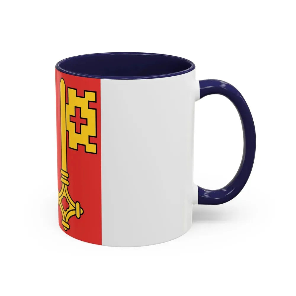 Flag of Canton of Geneva Switzerland - Accent Coffee Mug - Go Mug Yourself