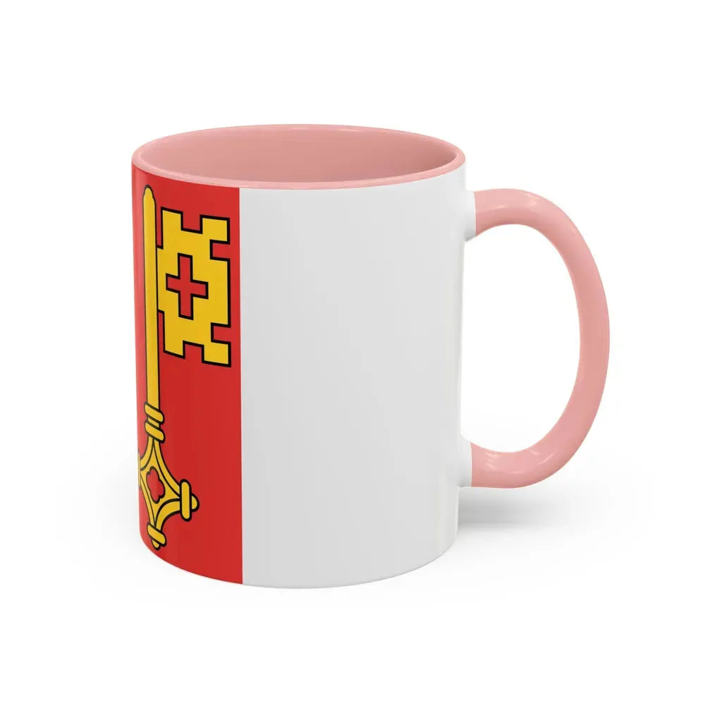 Flag of Canton of Geneva Switzerland - Accent Coffee Mug - Go Mug Yourself