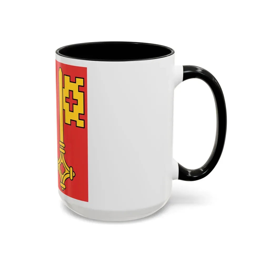 Flag of Canton of Geneva Switzerland - Accent Coffee Mug - Go Mug Yourself