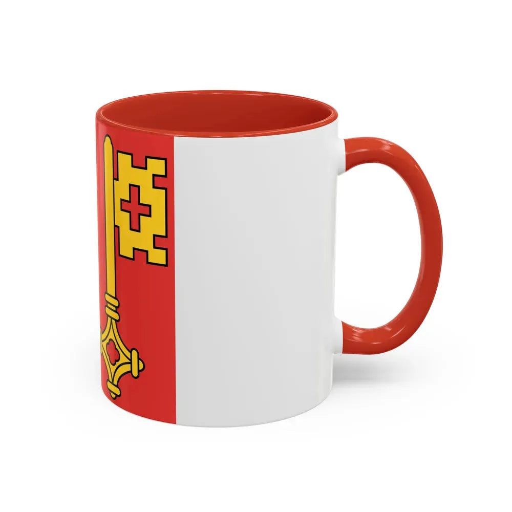 Flag of Canton of Geneva Switzerland - Accent Coffee Mug - Go Mug Yourself