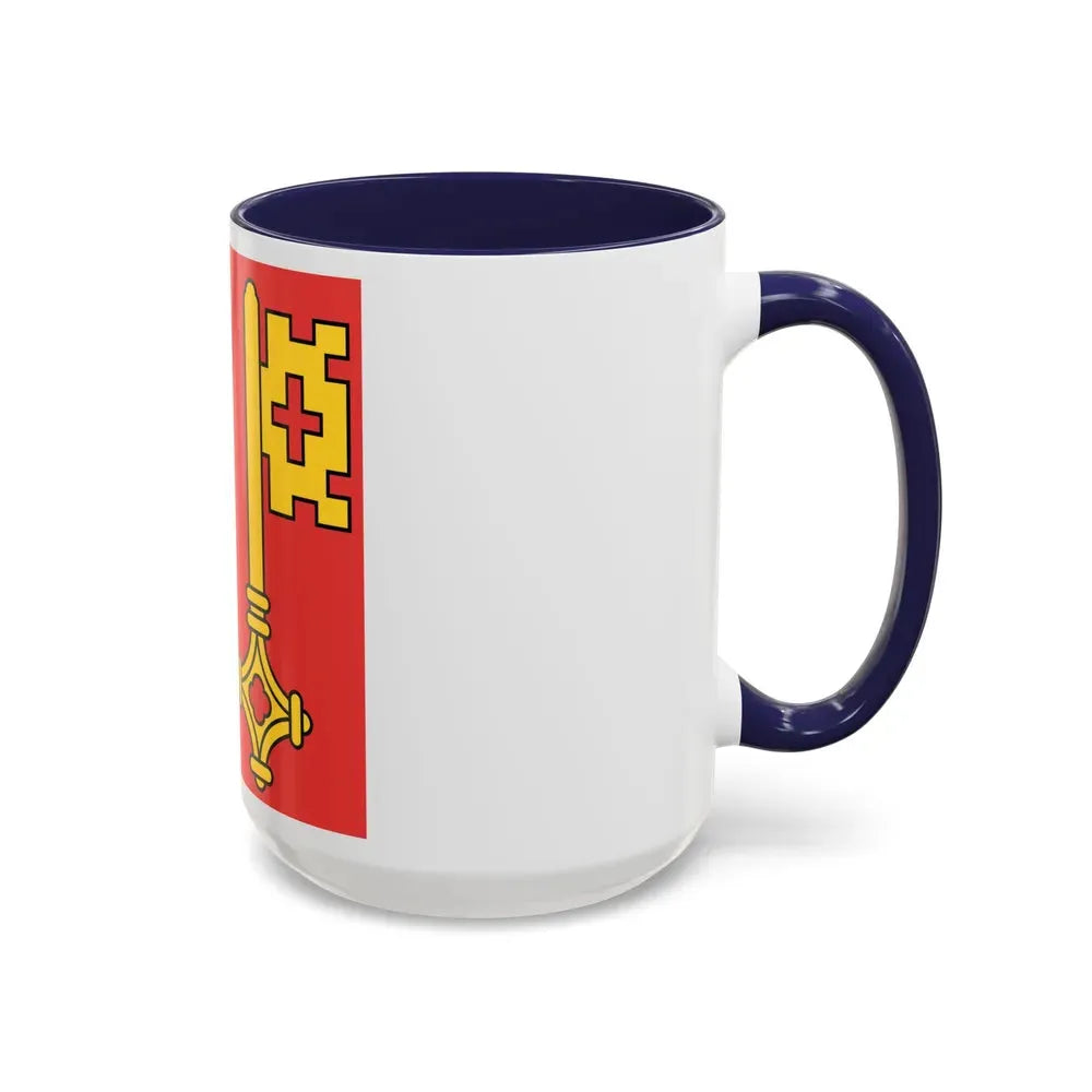 Flag of Canton of Geneva Switzerland - Accent Coffee Mug - Go Mug Yourself