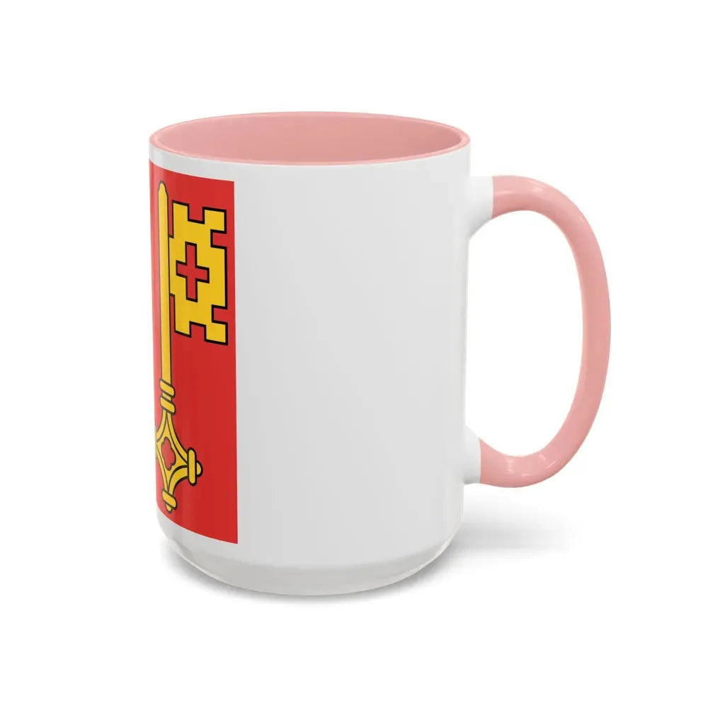 Flag of Canton of Geneva Switzerland - Accent Coffee Mug - Go Mug Yourself