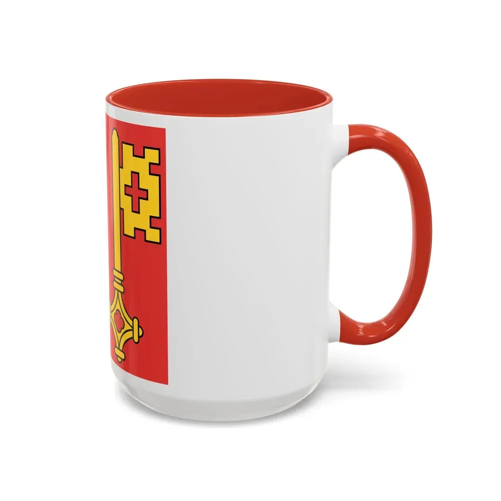 Flag of Canton of Geneva Switzerland - Accent Coffee Mug - Go Mug Yourself