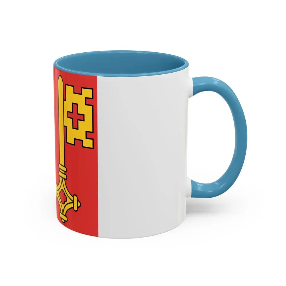 Flag of Canton of Geneva Switzerland - Accent Coffee Mug - Go Mug Yourself