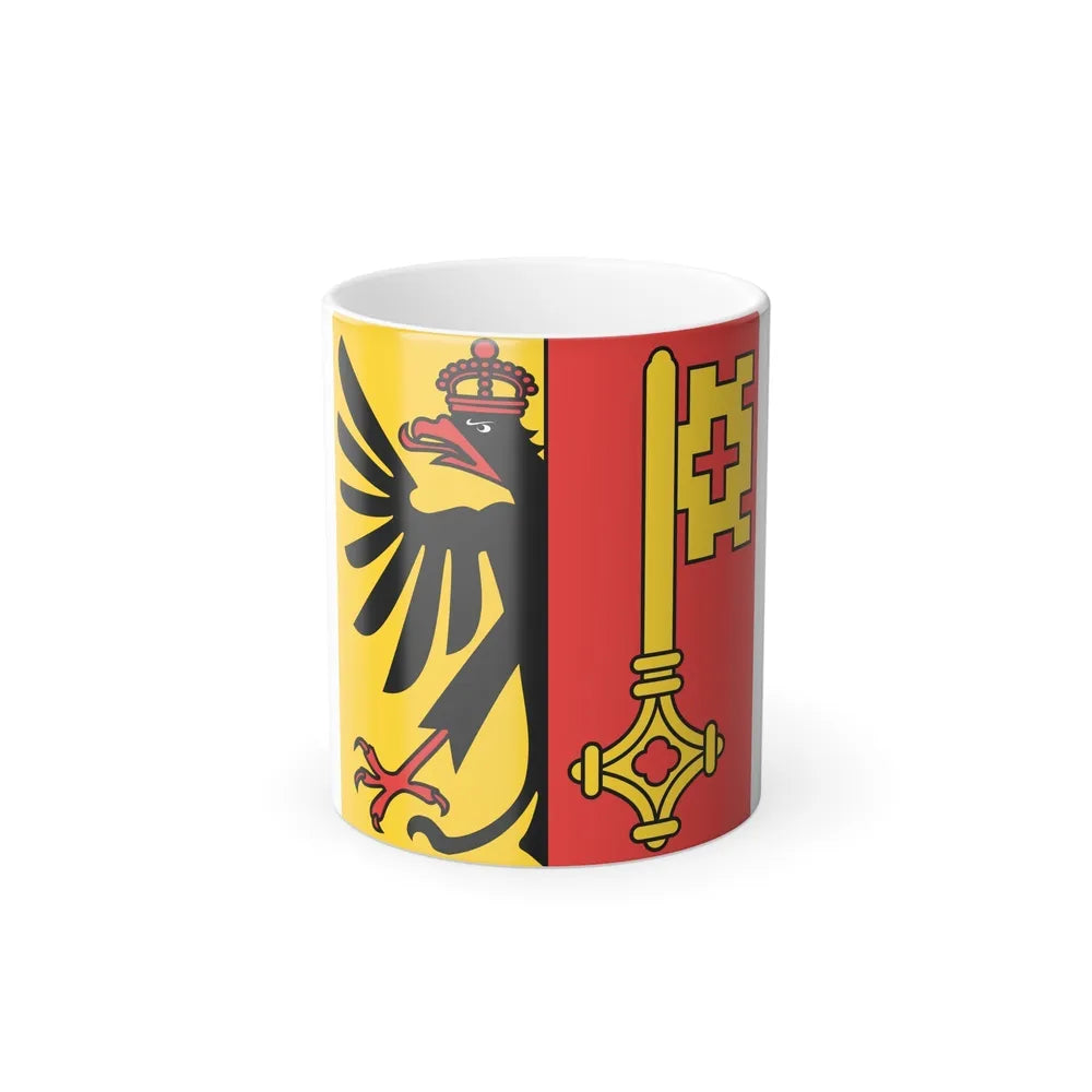 Flag of Canton of Geneva Switzerland - Color Changing Coffee Mug-11oz-Go Mug Yourself