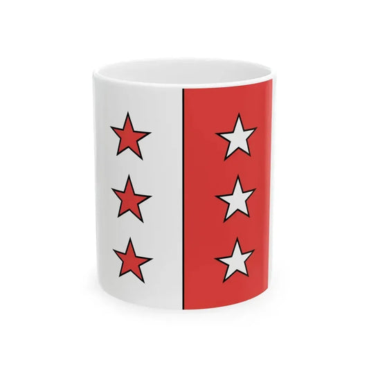 Flag of Canton of Valais 1498-1628 (Switzerland) White Coffee Mug 11oz - Go Mug Yourself
