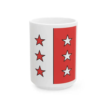 Flag of Canton of Valais 1498-1628 (Switzerland) White Coffee Mug 15oz - Go Mug Yourself