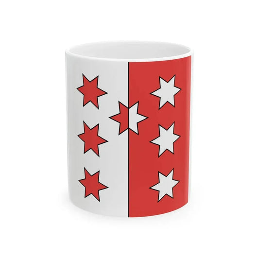 Flag of Canton of Valais 1628-1802 (Switzerland) White Coffee Mug 11oz - Go Mug Yourself