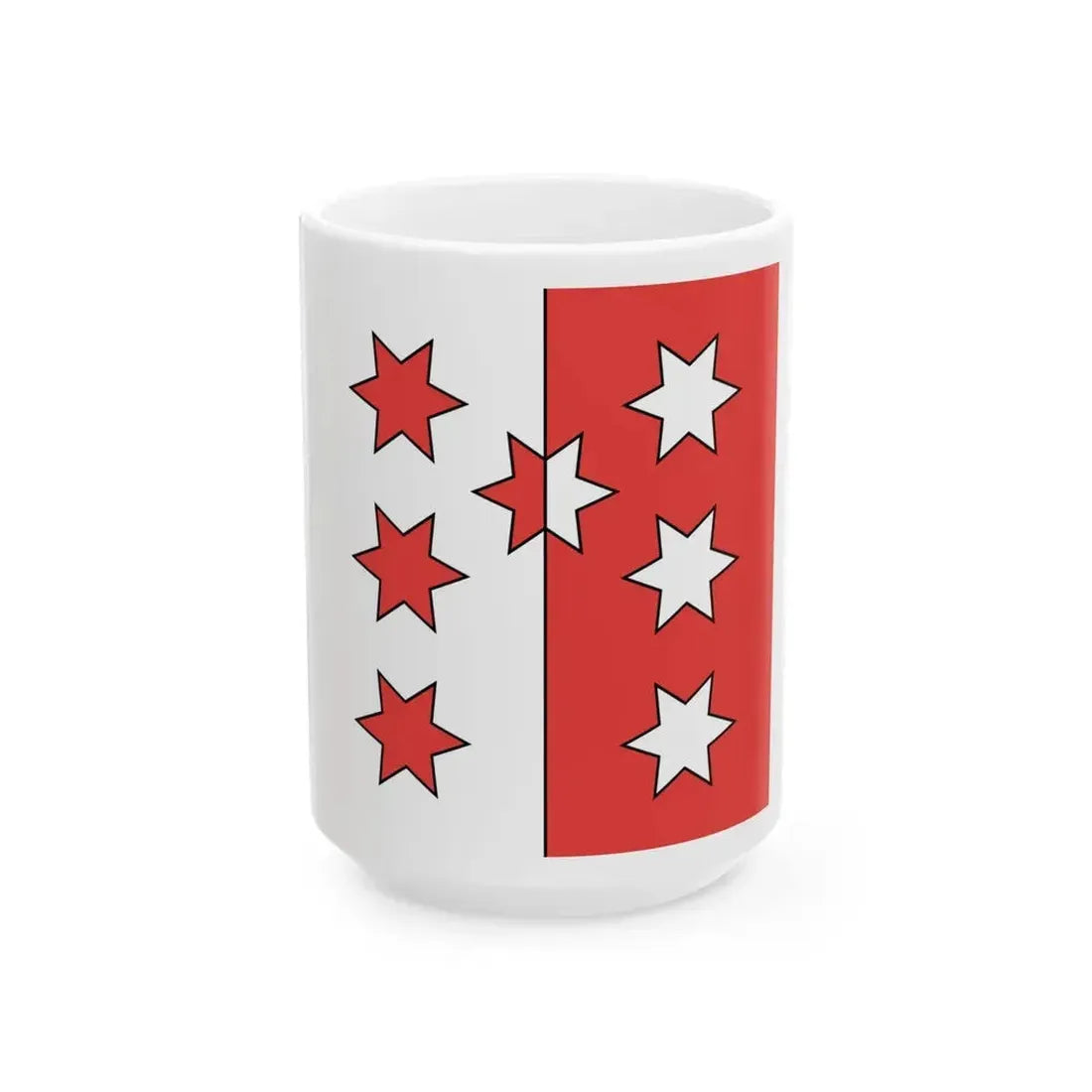 Flag of Canton of Valais 1628-1802 (Switzerland) White Coffee Mug 15oz - Go Mug Yourself