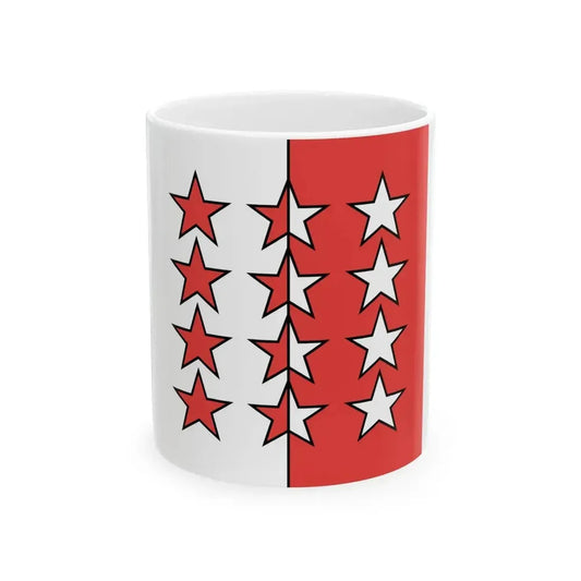 Flag of Canton of Valais 1802-1815 (Switzerland) White Coffee Mug 11oz - Go Mug Yourself