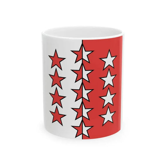 Flag of Canton of Valais (Switzerland) White Coffee Mug 11oz - Go Mug Yourself