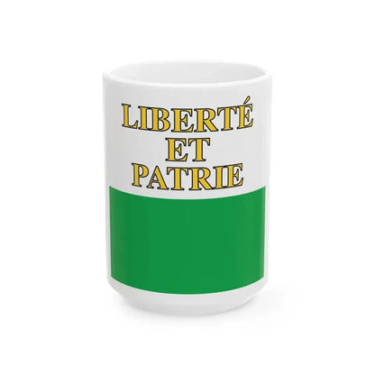 Flag of Canton of Vaud (Switzerland) White Coffee Mug 15oz - Go Mug Yourself