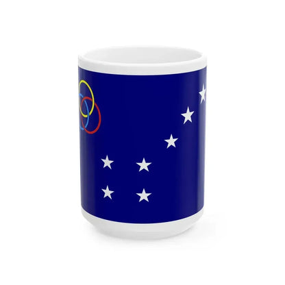Flag of Caodaist Youth Union (Vietnam) White Coffee Mug 15oz - Go Mug Yourself