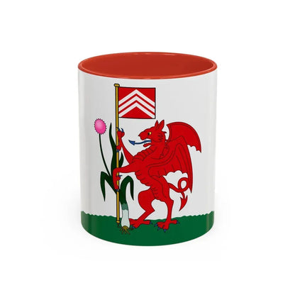 Flag of Cardiff UK - Accent Coffee Mug 11oz Red - Go Mug Yourself