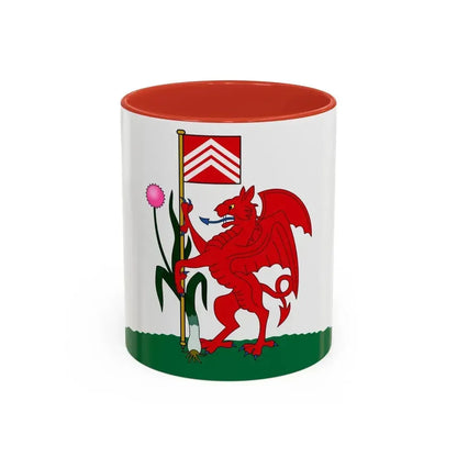 Flag of Cardiff UK - Accent Coffee Mug 11oz Red - Go Mug Yourself