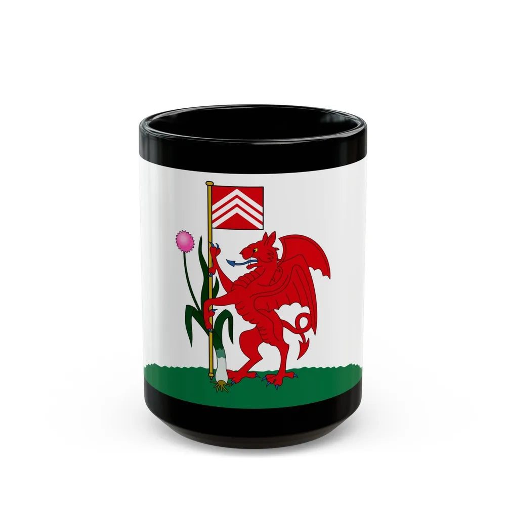 Flag of Cardiff UK - Black Coffee Mug-15oz-Go Mug Yourself