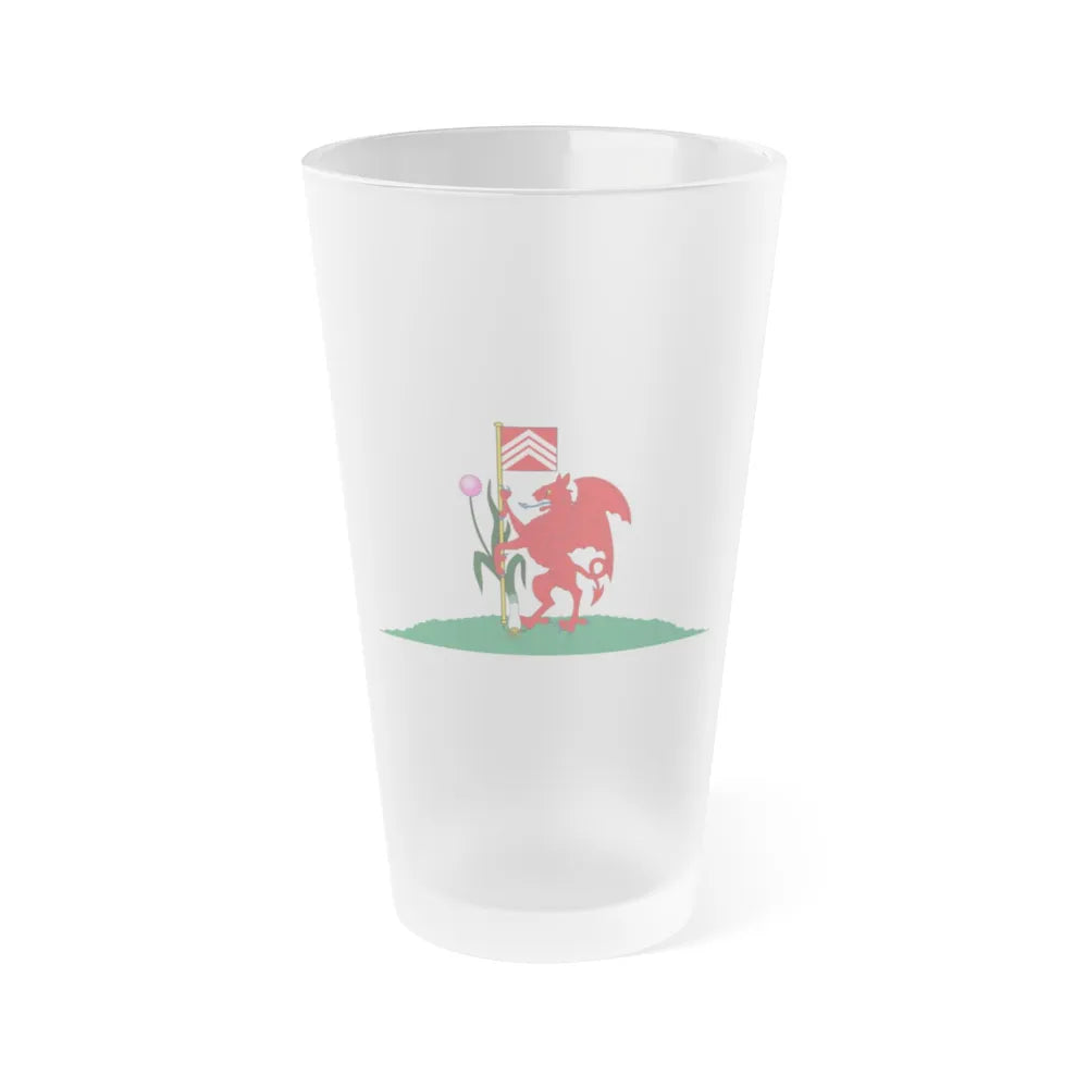 Flag of Cardiff UK - Frosted Pint Glass 16oz-16oz-Frosted-Go Mug Yourself