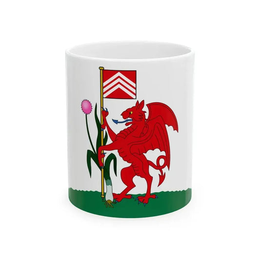 Flag of Cardiff (United Kingdom) White Coffee Mug 11oz - Go Mug Yourself