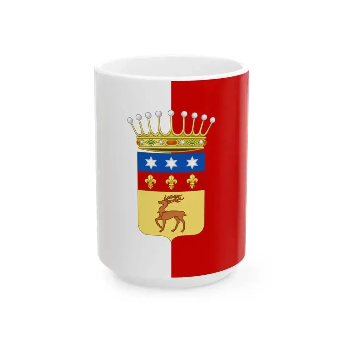 Flag of Castelnovo Monti (Italy) White Coffee Mug 15oz - Go Mug Yourself