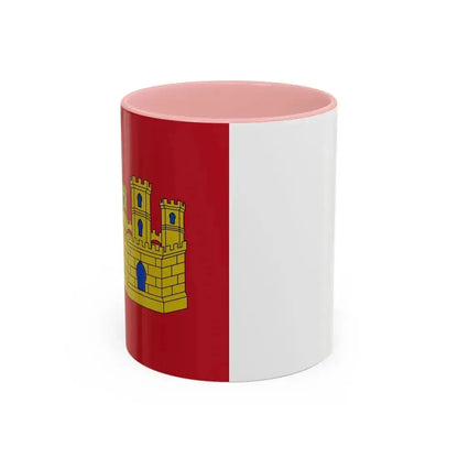 Flag of Castile La Mancha Spain - Accent Coffee Mug 11oz Pink - Go Mug Yourself