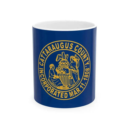 Flag of Cattaraugus County New York (United States) White Coffee Mug 11oz - Go Mug Yourself