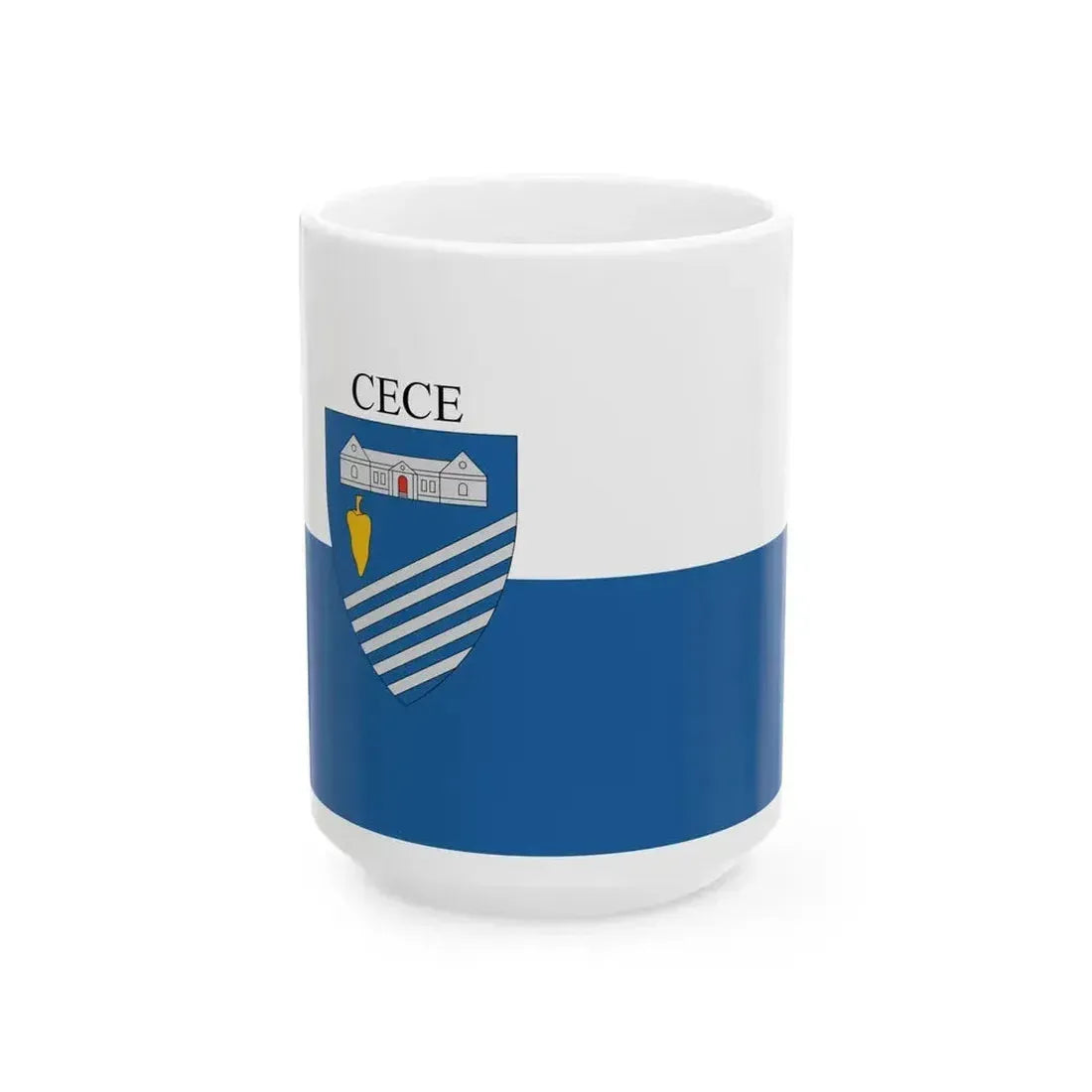 Flag of Cece Hungary (Hungary) White Coffee Mug 15oz - Go Mug Yourself