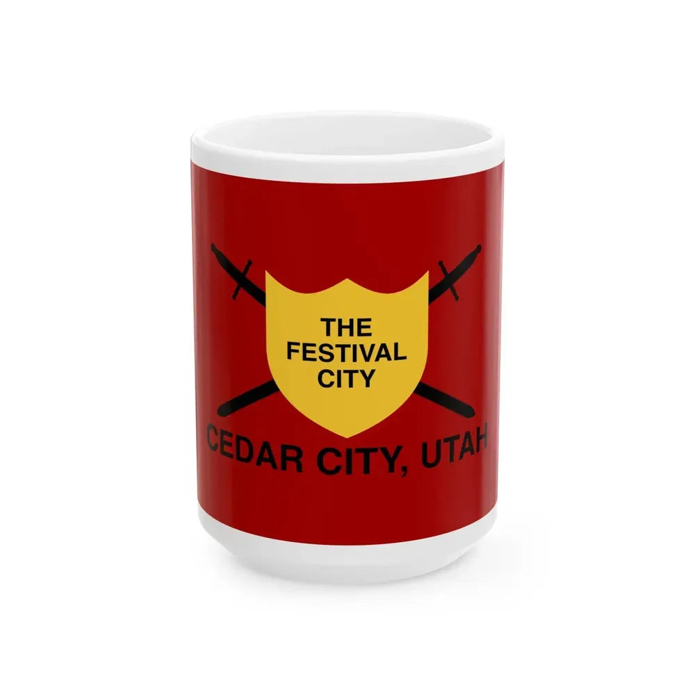 Flag of Cedar City Utah 2010-2023 (United States) White Coffee Mug 15oz - Go Mug Yourself