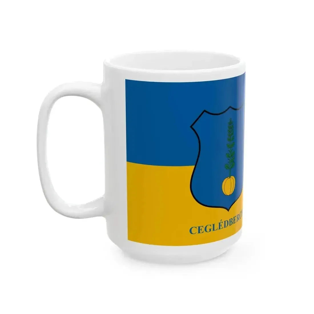 Flag of Cegledbercel (Hungary) White Coffee Mug - Go Mug Yourself