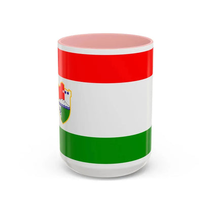 Flag of Central Bosnia Canton Bosnia and Herzegovina - Accent Coffee Mug 15oz Pink - Go Mug Yourself
