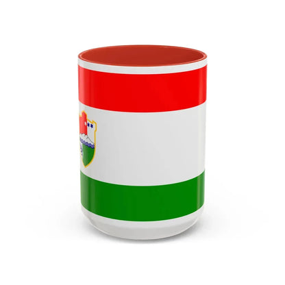 Flag of Central Bosnia Canton Bosnia and Herzegovina - Accent Coffee Mug 15oz Red - Go Mug Yourself