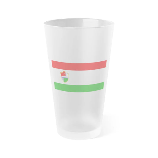 Flag of Central Bosnia Canton Bosnia and Herzegovina - Frosted Pint Glass 16oz-16oz-Frosted-Go Mug Yourself