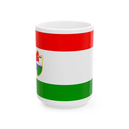 Flag of Central Bosnia Canton Bosnia and Herzegovina - White Coffee Mug 15oz - Go Mug Yourself